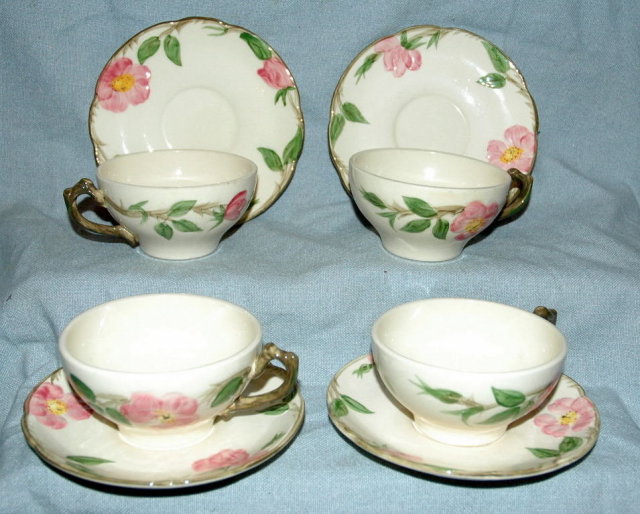 DesertRose Franciscan Earthenware Cups Saucers