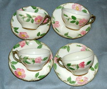Set of 4 DesertRose Franciscan Cups & Saucers