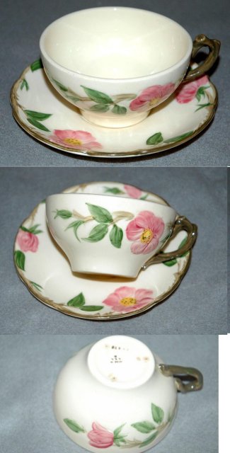 Set of 4 DesertRose Franciscan Cups & Saucers