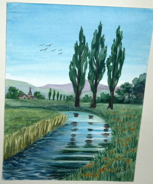 Original Watercolor painting signed.