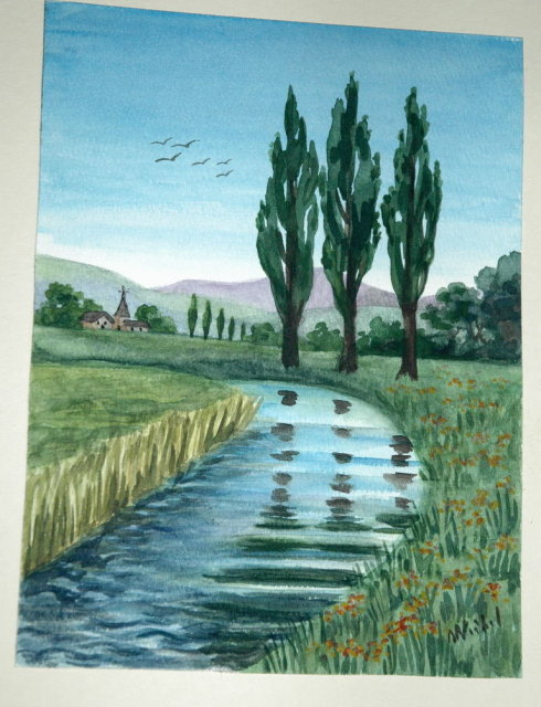 Original Watercolor painting signed.