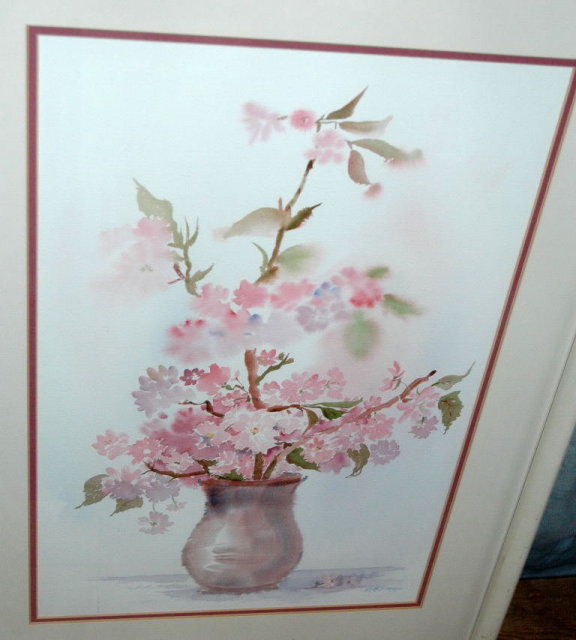 Watercolor painting, floral signed Brugge