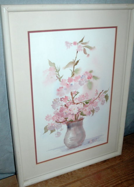 Watercolor painting, floral signed Brugge