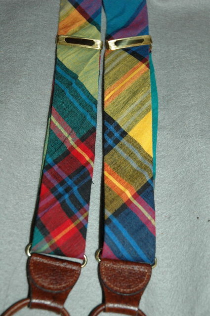 Ferrell Reed Plaid Tartan Suspenders Braces