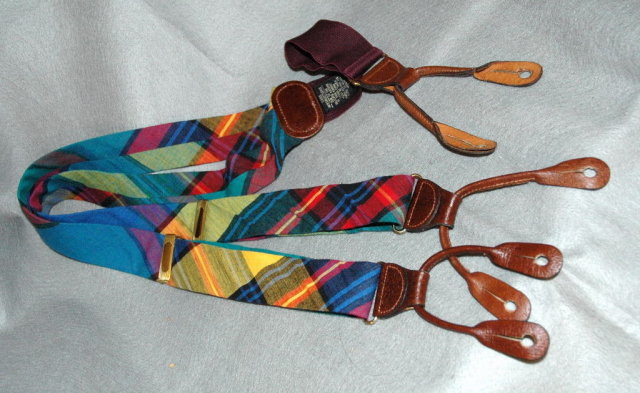 Ferrell Reed Plaid Tartan Suspenders Braces