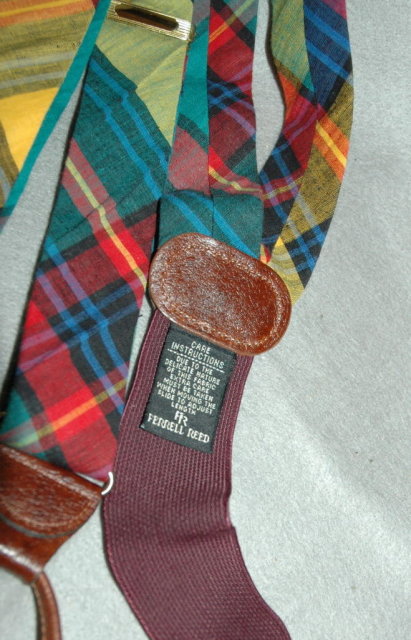 Ferrell Reed Plaid Tartan Suspenders Braces