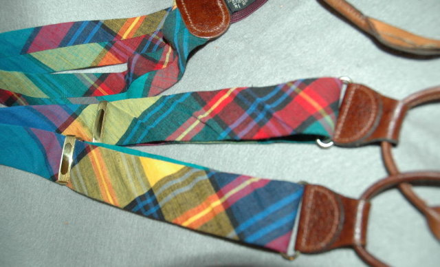 Ferrell Reed Plaid Tartan Suspenders Braces