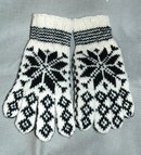 Exceptionaly Nice Scandinavian Wool Knit Star Pattern Gloves