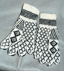 Exceptionaly Nice Scandinavian Wool Knit Star Pattern Gloves