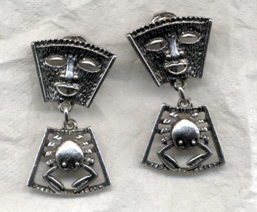 Sarah Coventy Tribal Mask Crab Earrings
