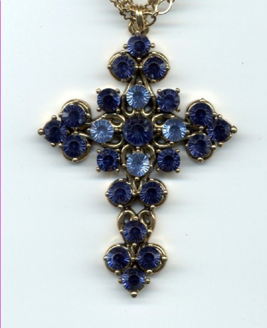 Large Blue Botone'e Crucifix Cross encrusted **PRICE REDUCTION! ***