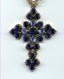 Large Blue Botone'e Crucifix Cross encrusted **PRICE REDUCTION! ***