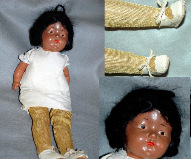 Antique Black Composition Doll