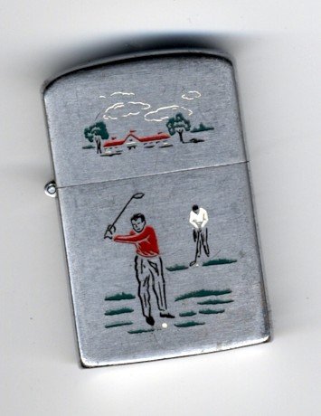 Cigarette Lighter with Golf Theme by Fisher