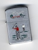Cigarette Lighter with Golf Theme by Fisher