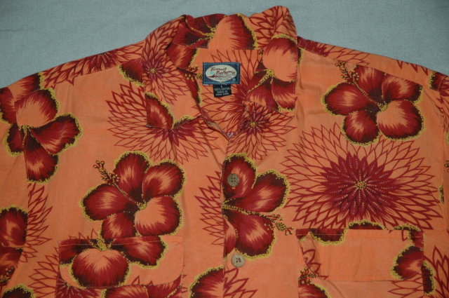 Orange & Hibiscus Hawaiian Shirt, Tommy Bahama ** PRICE REDUCED! **