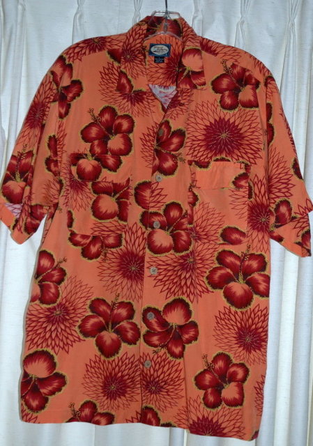 Orange & Hibiscus Hawaiian Shirt, Tommy Bahama ** PRICE REDUCED! **