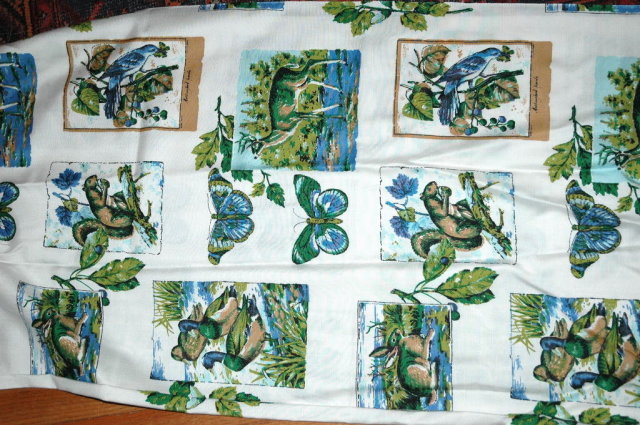 17 yds Vintage Wildlife Print Drapery Fabric PRICE REDUCTION *