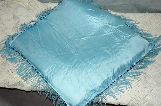 U.S. Navy Battle Ship Satin Pillow with Fringe