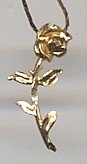 14K gold Rose Pendant with 20
