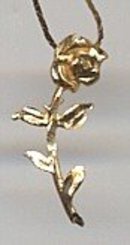 14K gold Rose Pendant with 20