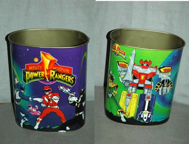 Mighty Morhin Power Rangers Metal Waste Paper Basket