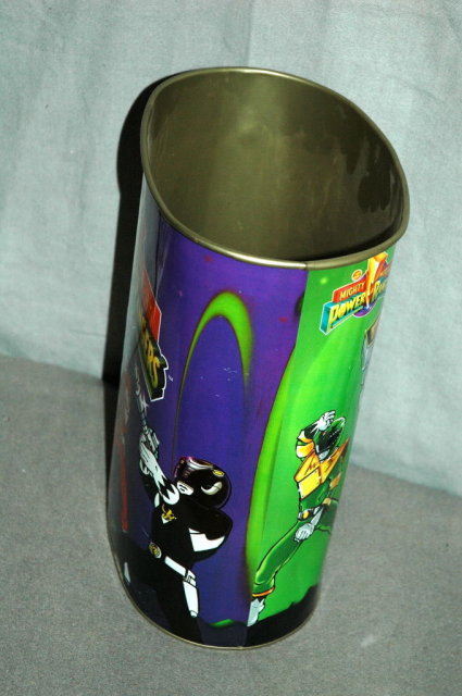 Mighty Morhin Power Rangers Metal Waste Paper Basket