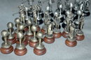 Set of Golf Theme Pewter Chess Pieces