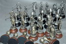 Set of Golf Theme Pewter Chess Pieces