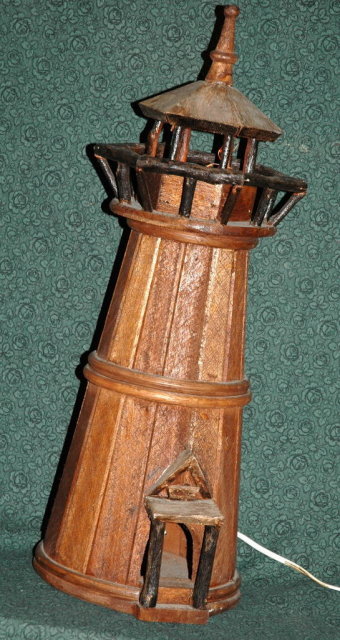 Handcrafted Lighted Cedar Wood Light House * PRICE REDUCTION *