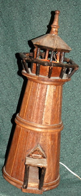 Handcrafted Lighted Cedar Wood Light House * PRICE REDUCTION *