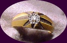 Star Setting 10K gold Diamond Ring ( signed)