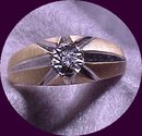 Star Setting 10K gold Diamond Ring ( signed)