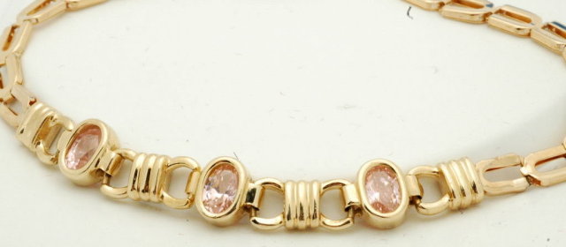 14K gold & Pink Tourmaline Bracelet 6.3gms