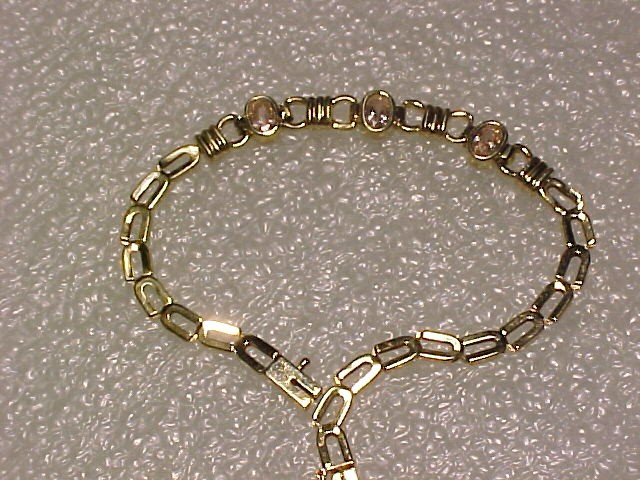 14K gold & Pink Tourmaline Bracelet 6.3gms