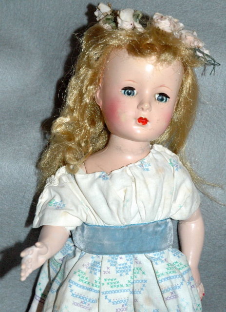 Beautiful Vint. Doll Hard Plastic Jointed & Strung