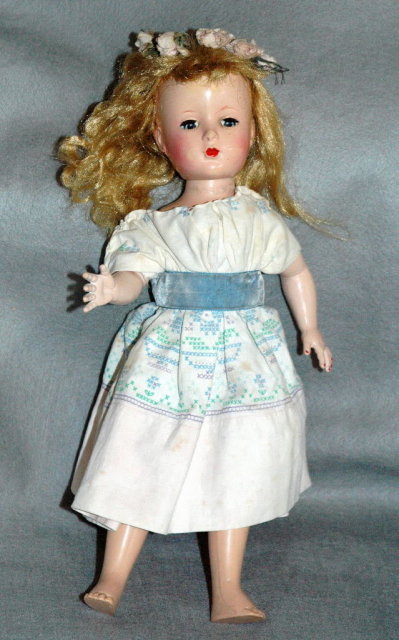 Beautiful Vint. Doll Hard Plastic Jointed & Strung