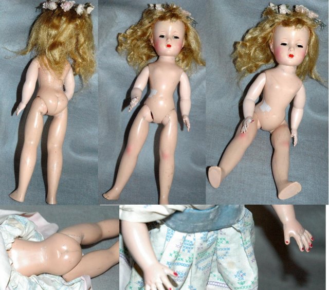 Beautiful Vint. Doll Hard Plastic Jointed & Strung