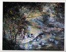 Children Feeding Ducks Lithograph Glenn Smith * PRICE REDUCED * !