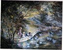 Children Feeding Ducks Lithograph Glenn Smith * PRICE REDUCED * !