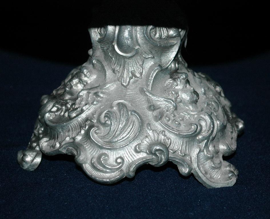 Porcelain Cherub Moriage Pink Gilt Footed Tidbit Bonbon Dessert Plate European
