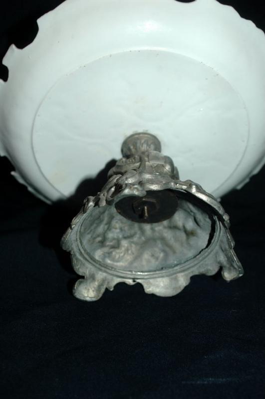 Porcelain Cherub Moriage Pink Gilt Footed Tidbit Bonbon Dessert Plate European