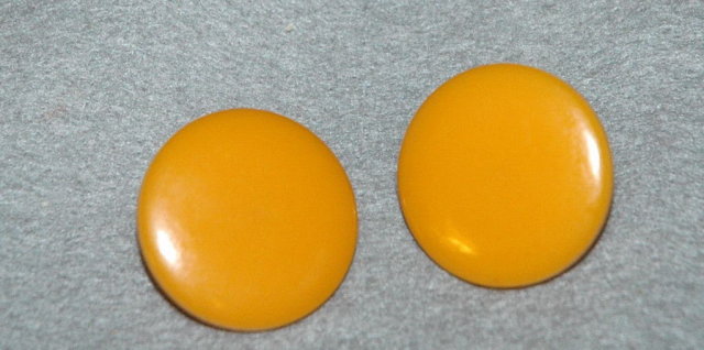 Butterscotch Bakelite Disc Clip On Earrings