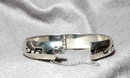 Taxco Mexico Sterling Hinged Bangle Overlay