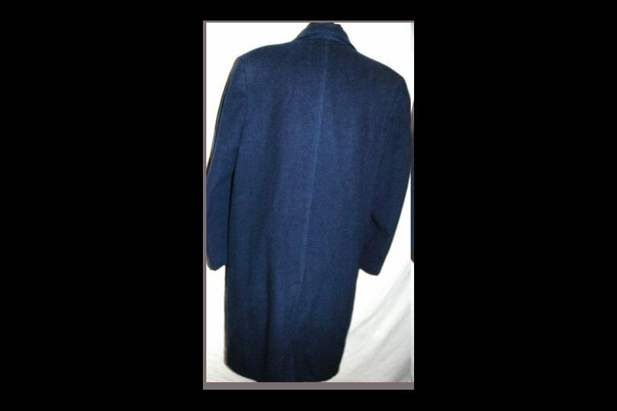 100% Camel Hair Long Overcoat Blue for Men