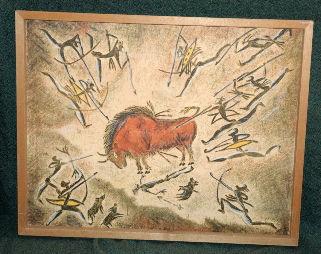 Original Oil Pastel Cave Painting -African? Art