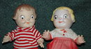 Pair of Campbell Soup Kids Dolls complete with lunch box and purse