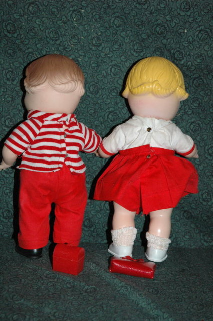 Pair of Campbell Soup Kids Dolls complete with lunch box and purse