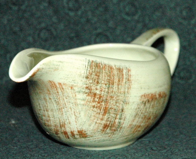 Vintage Vernonware Raffia, hand painted gravy boat or pitcher