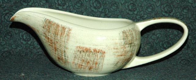 Vintage Vernonware Raffia, hand painted gravy boat or pitcher